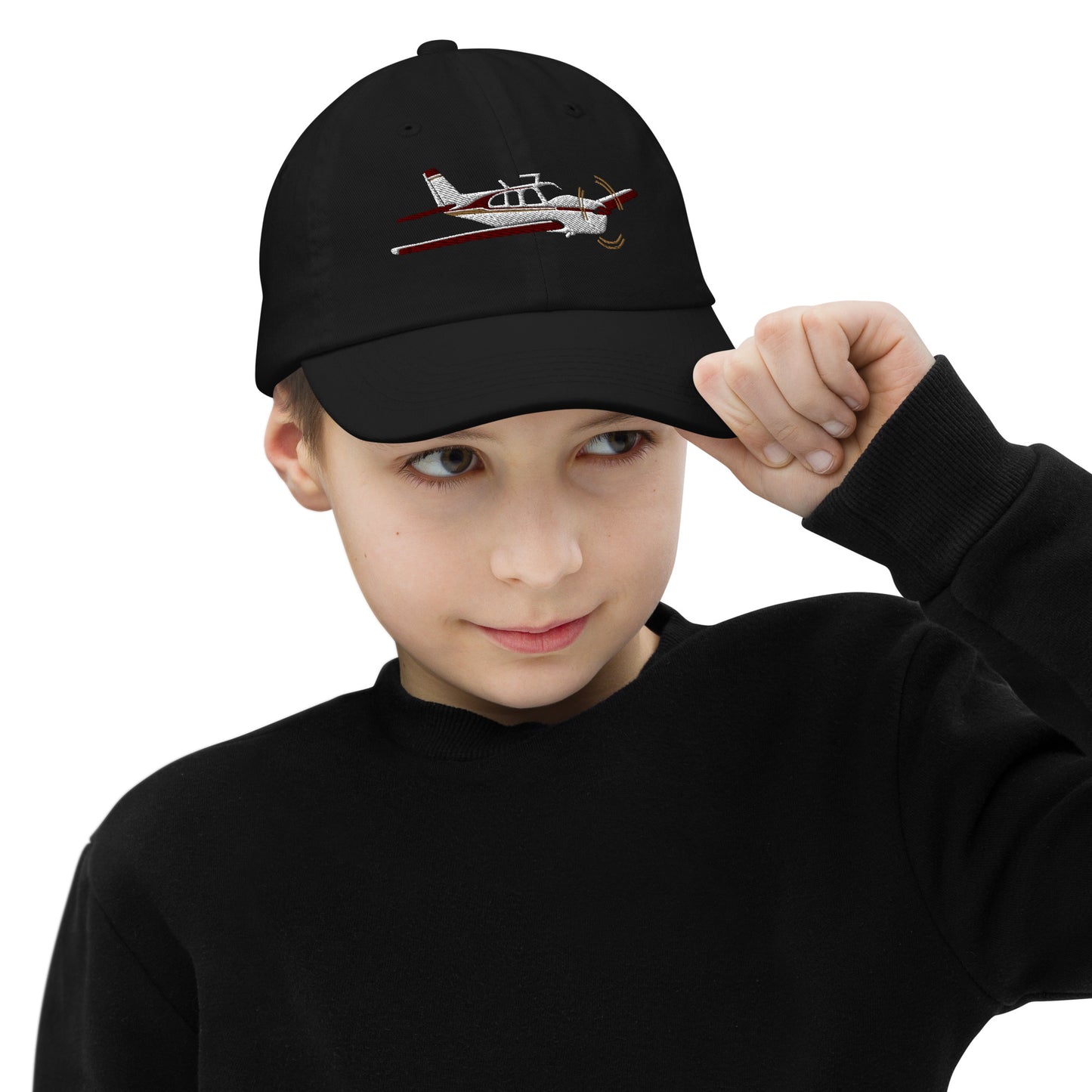 BONANZA  F33 maroon embroidered Aviation Youth baseball cap.