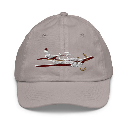 BONANZA  F33 maroon embroidered Aviation Youth baseball cap.