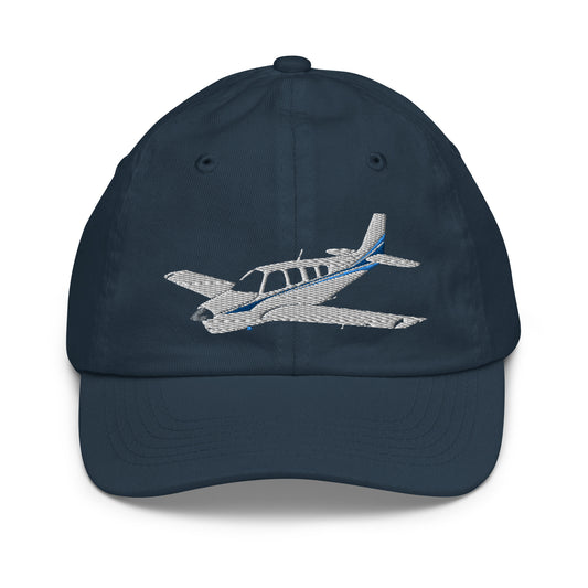 BONANZA  A36 blue CUSTOM N Number embroidered Aviation Youth baseball cap - Minimum 3 order.
