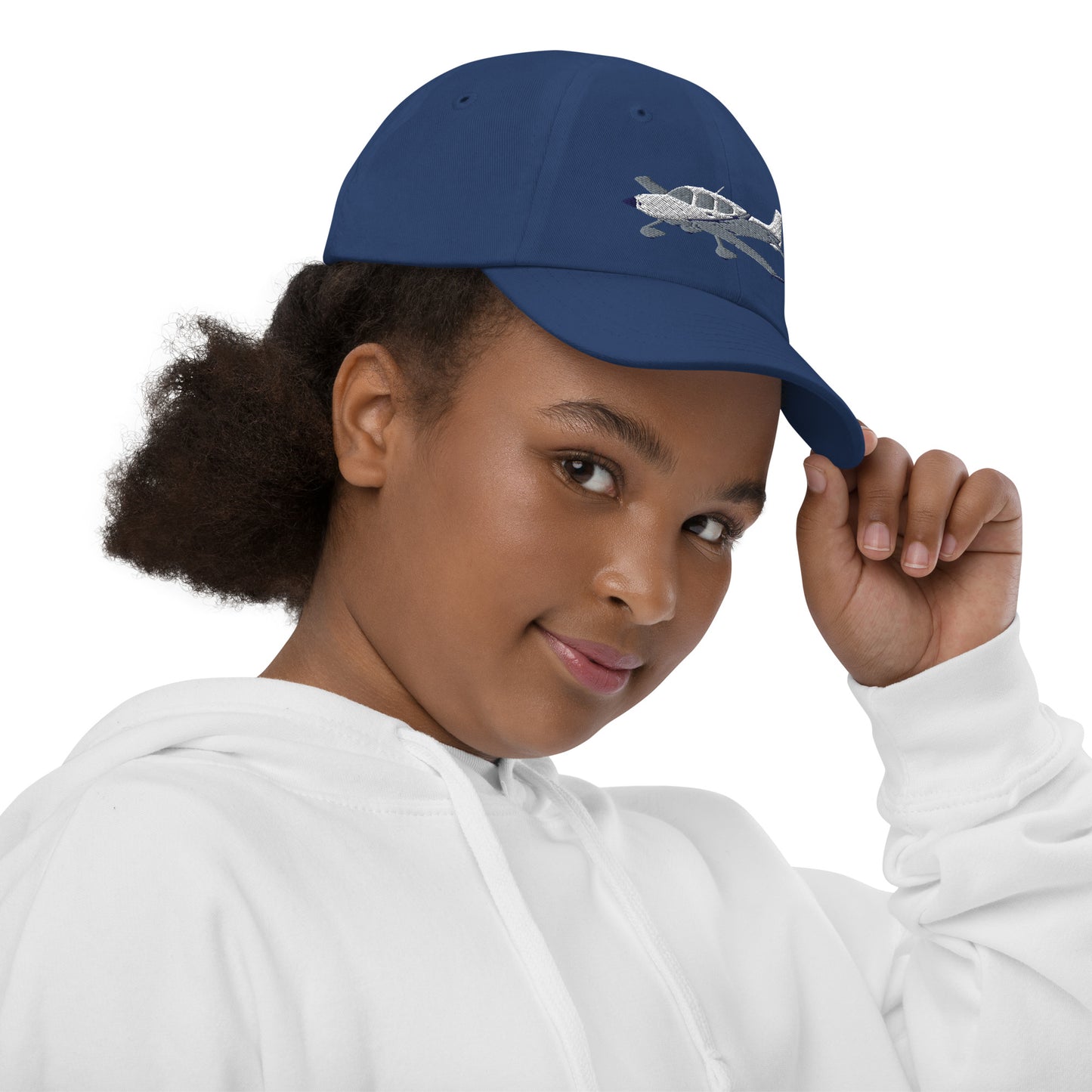 CIRRUS White-Grey  embroidered Youth baseball cap