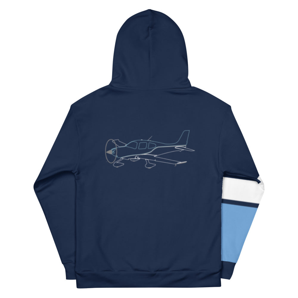 CIRRUS  Blue cloud Abstract Print Aviation - Recycled Unisex Fleece Hoodie