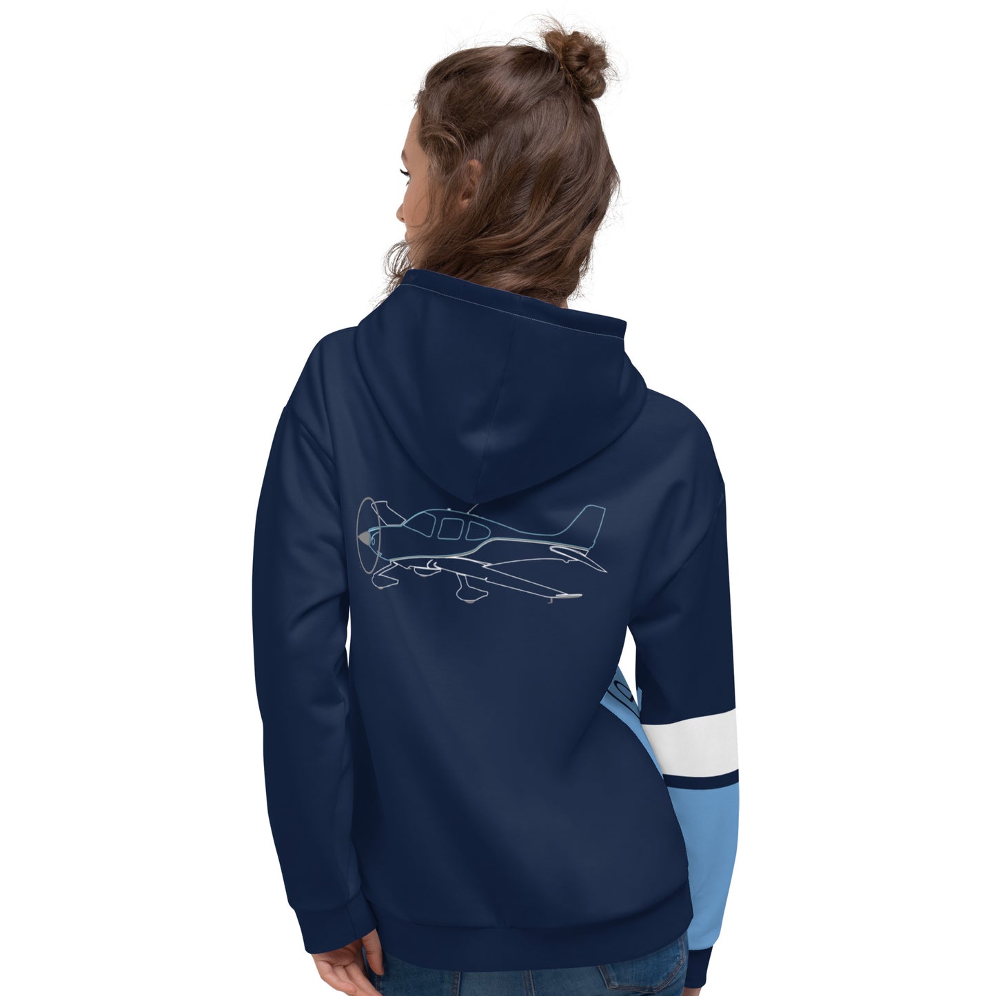 CIRRUS  Blue cloud Abstract Print Aviation - Recycled Unisex Fleece Hoodie