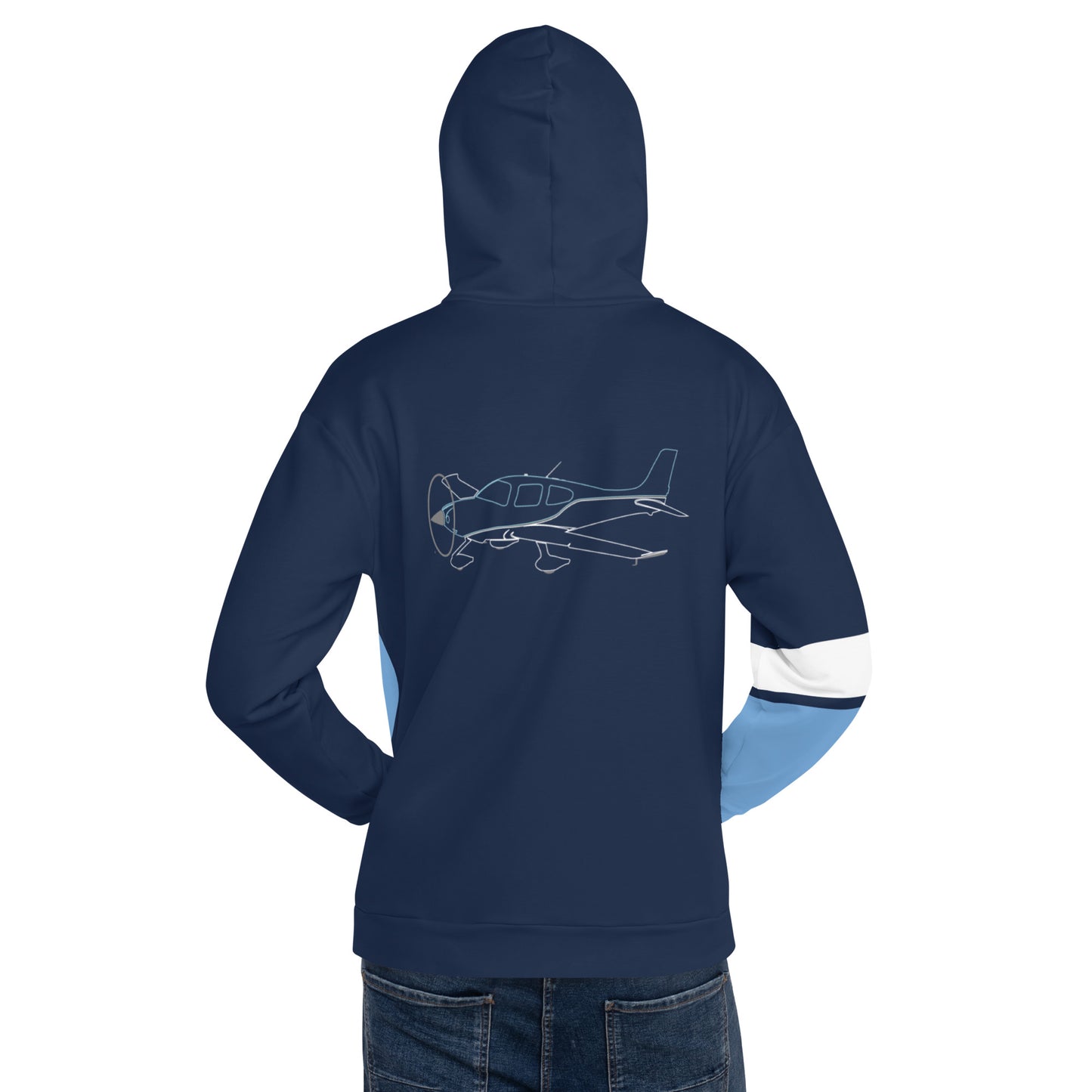 CIRRUS  Blue cloud Abstract Print Aviation - Recycled Unisex Fleece Hoodie