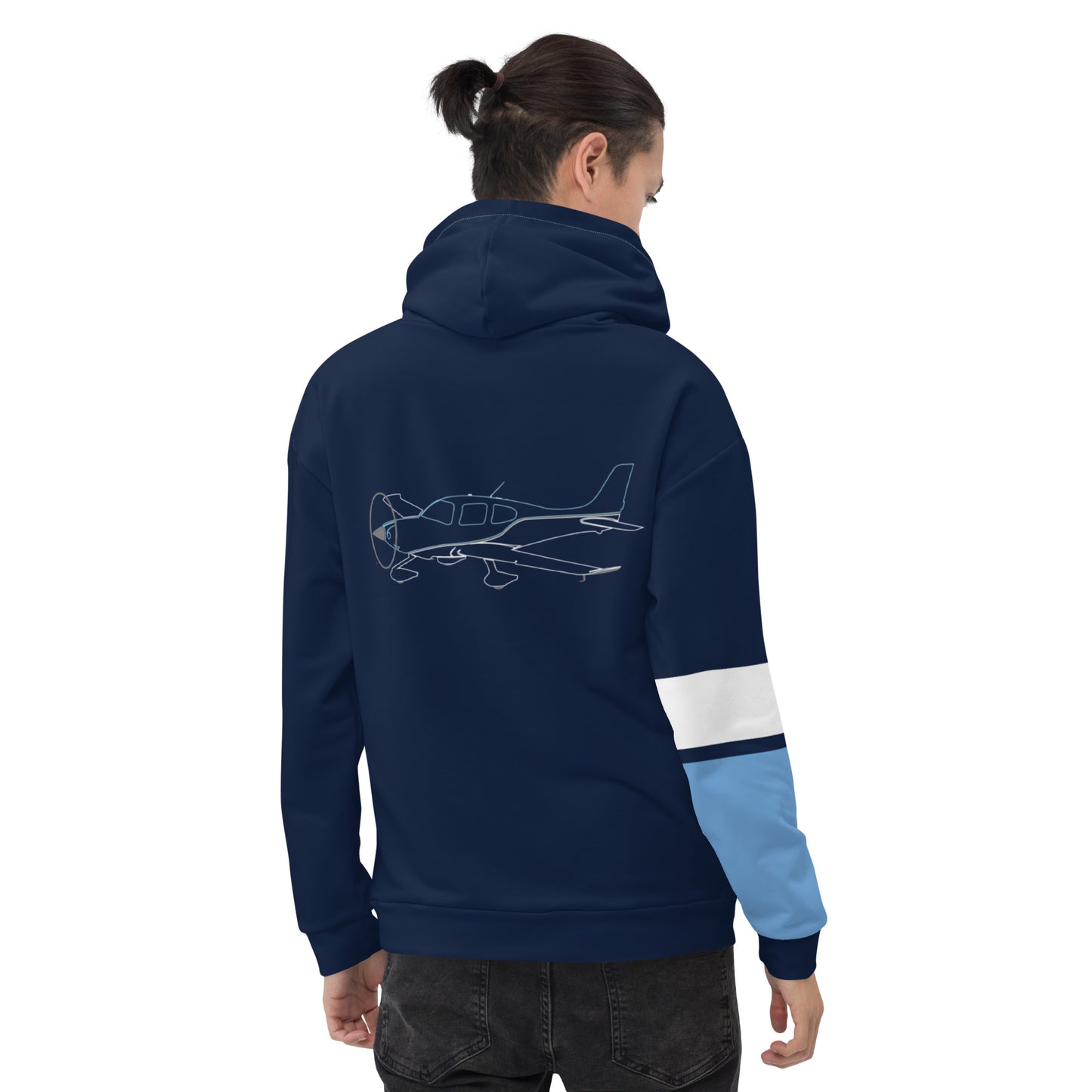 CIRRUS  Blue cloud Abstract Print Aviation - Recycled Unisex Fleece Hoodie