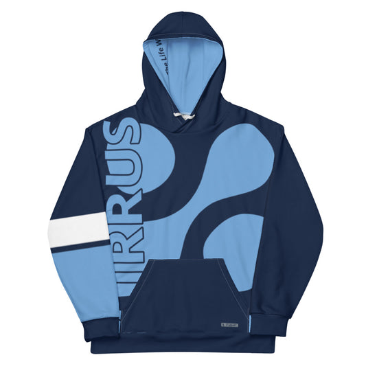 CIRRUS  Blue cloud Abstract Print Aviation - Recycled Unisex Fleece Hoodie