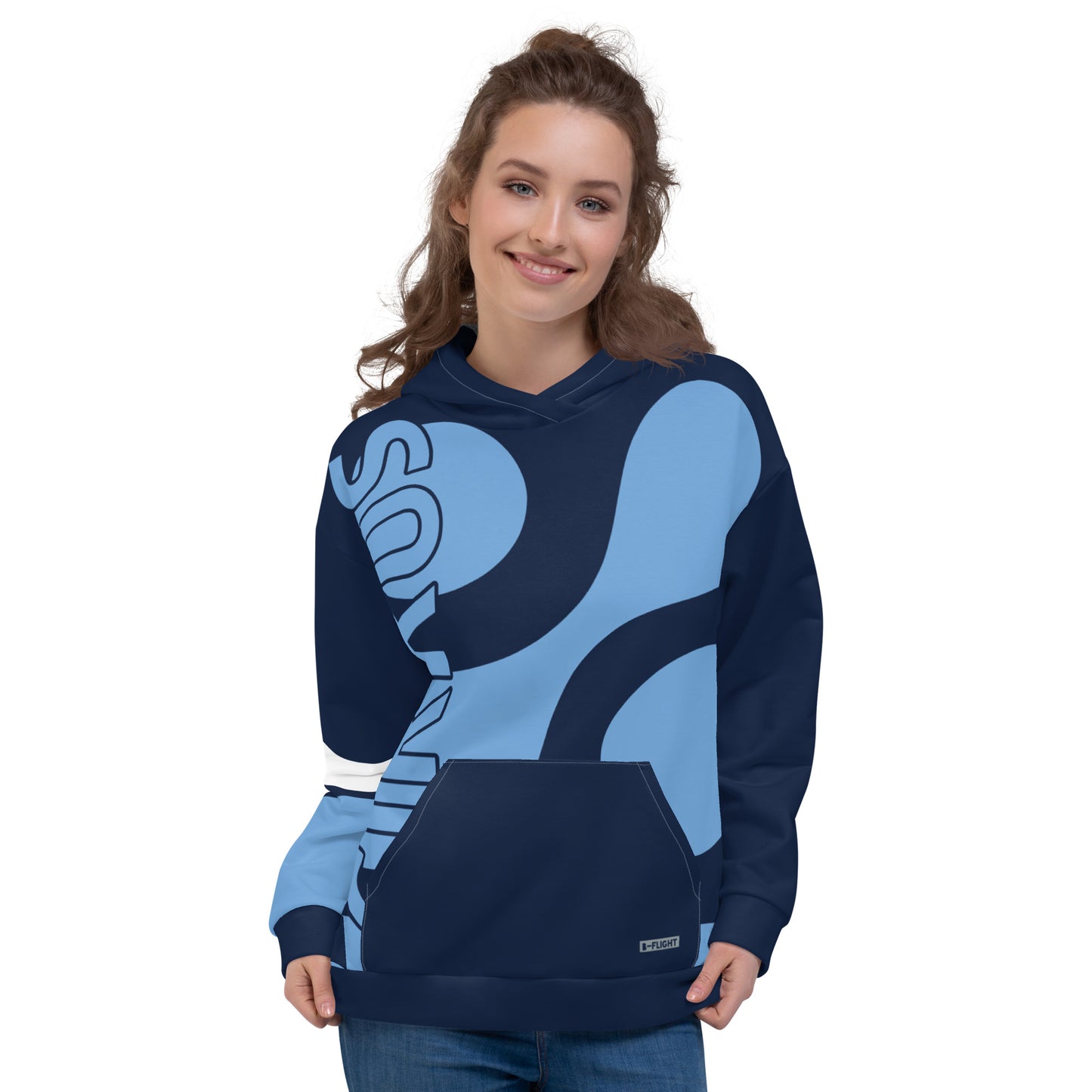 CIRRUS  Blue cloud Abstract Print Aviation - Recycled Unisex Fleece Hoodie