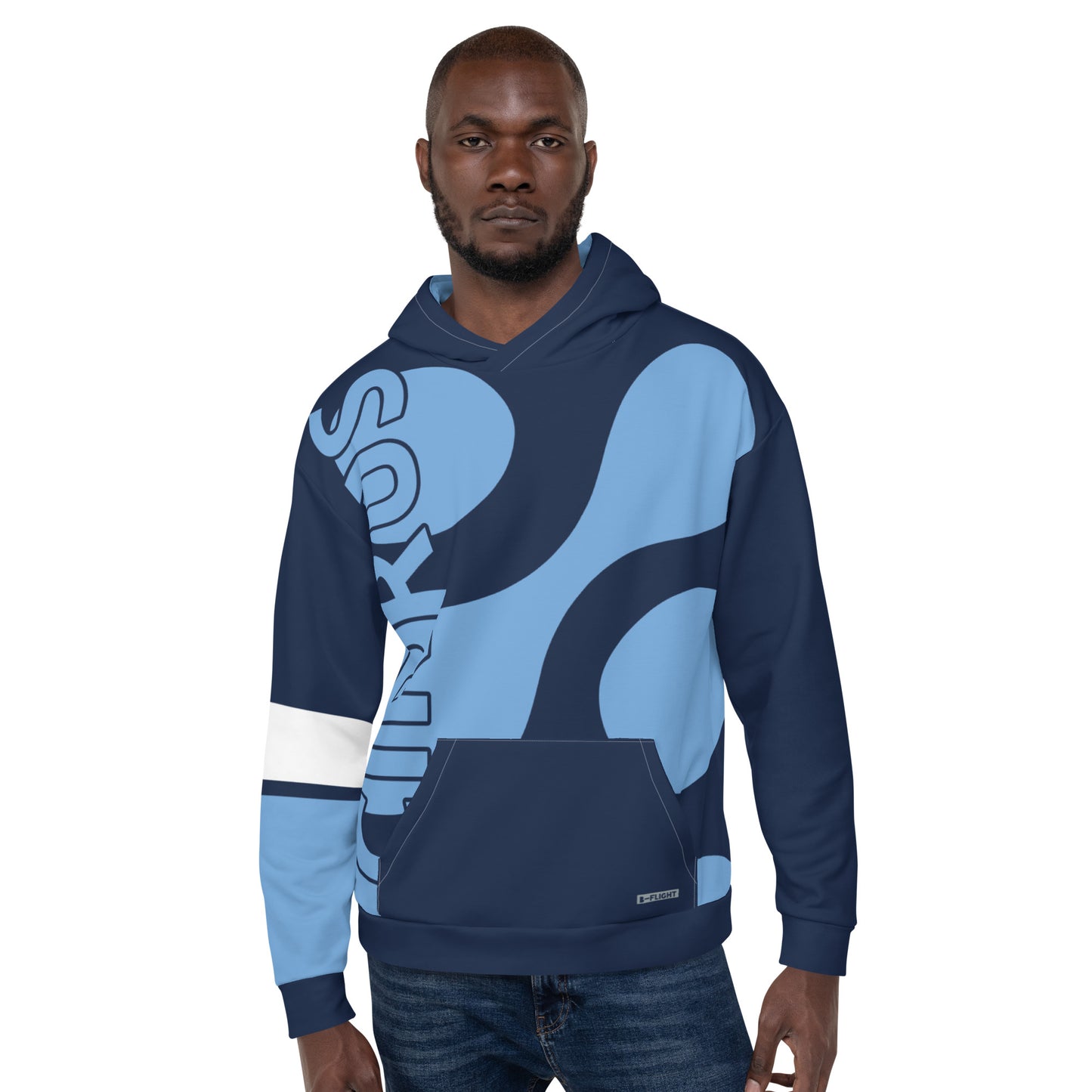 CIRRUS  Blue cloud Abstract Print Aviation - Recycled Unisex Fleece Hoodie