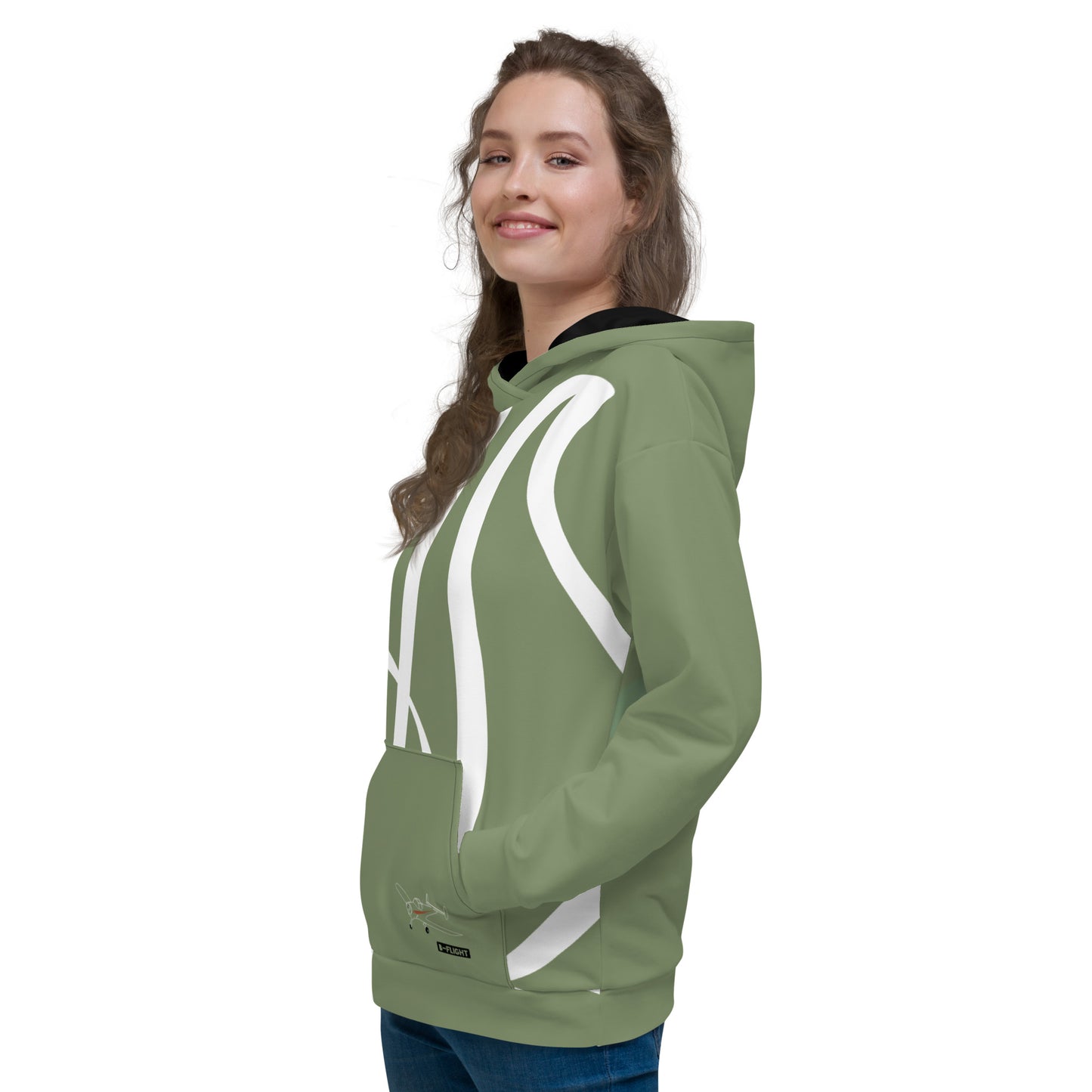 ERCOUPE vibrant camo aviation Unisex Recycled Fleece Hoodie