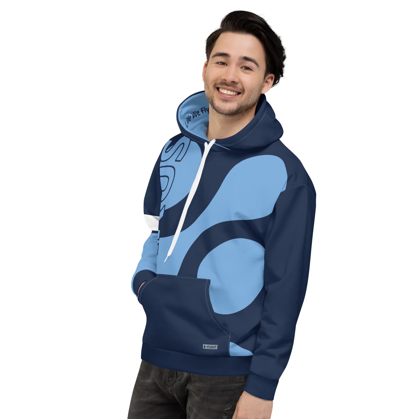 CIRRUS  Blue cloud Abstract Print Aviation - Recycled Unisex Fleece Hoodie