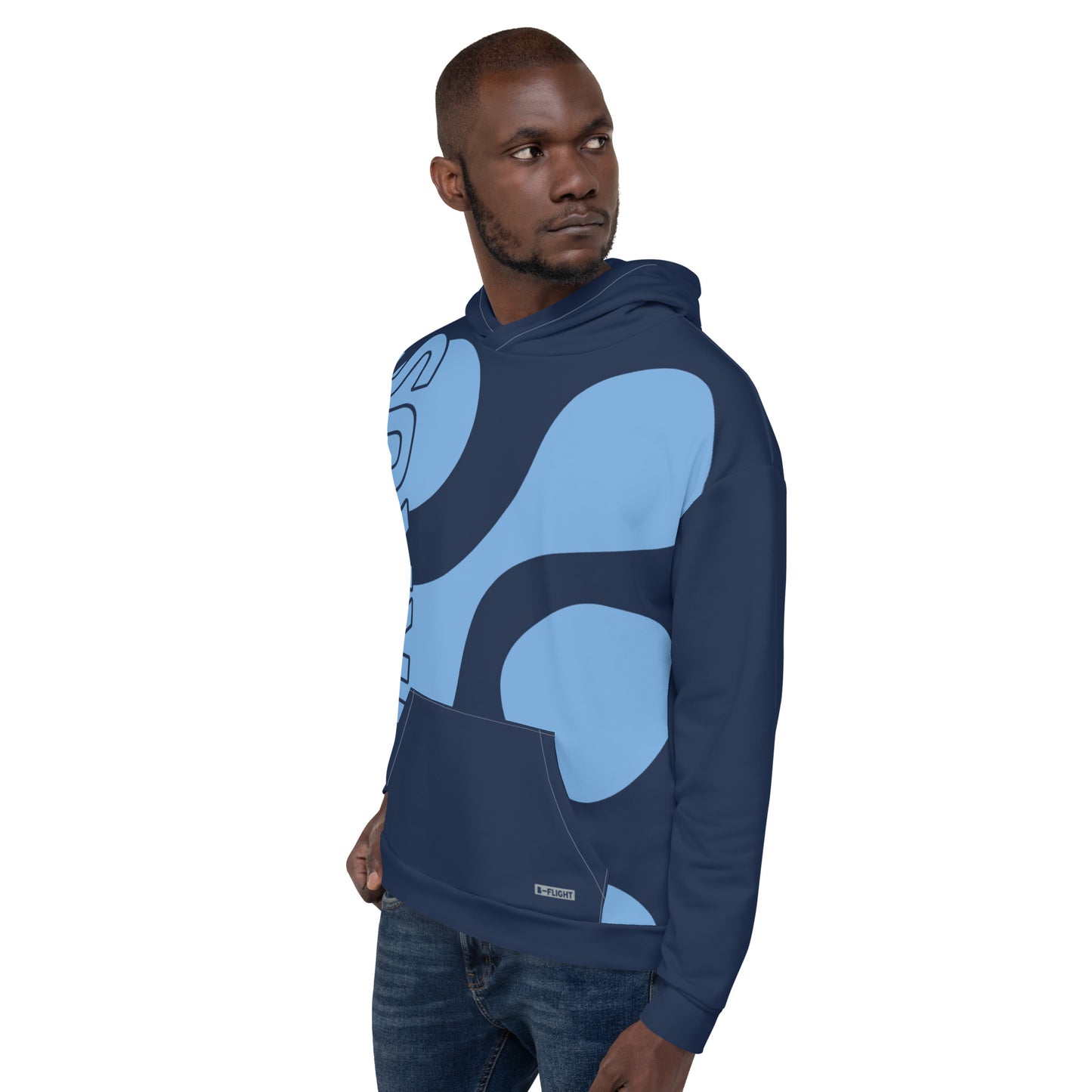 CIRRUS  Blue cloud Abstract Print Aviation - Recycled Unisex Fleece Hoodie