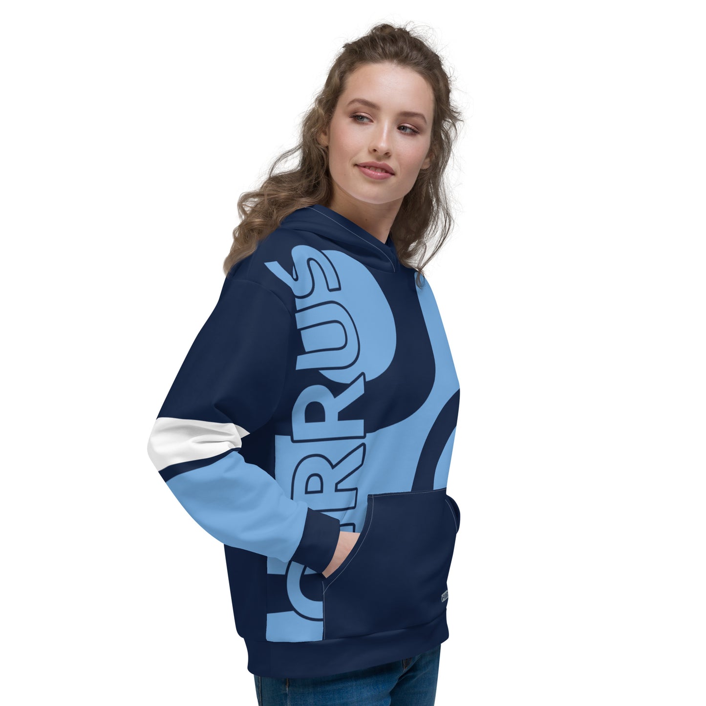 CIRRUS  Blue cloud Abstract Print Aviation - Recycled Unisex Fleece Hoodie