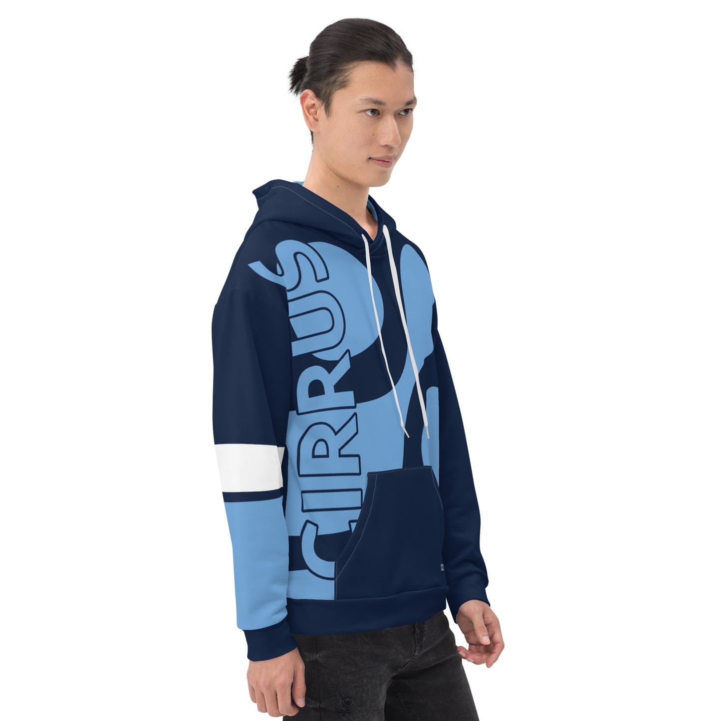 CIRRUS  Blue cloud Abstract Print Aviation - Recycled Unisex Fleece Hoodie