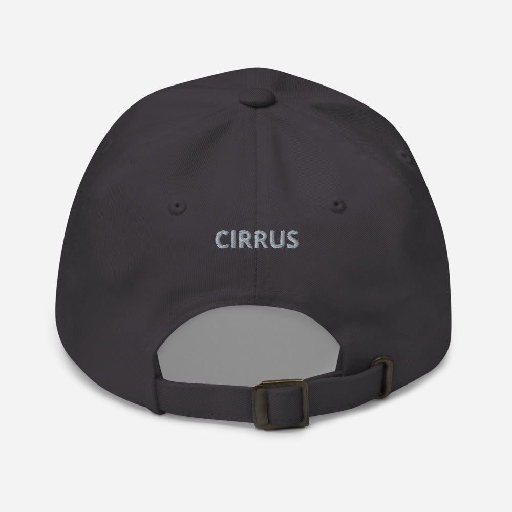 CIRRUS White-Grey Embroidered Chino cotton twill Aviation hat with adjustable buckle back