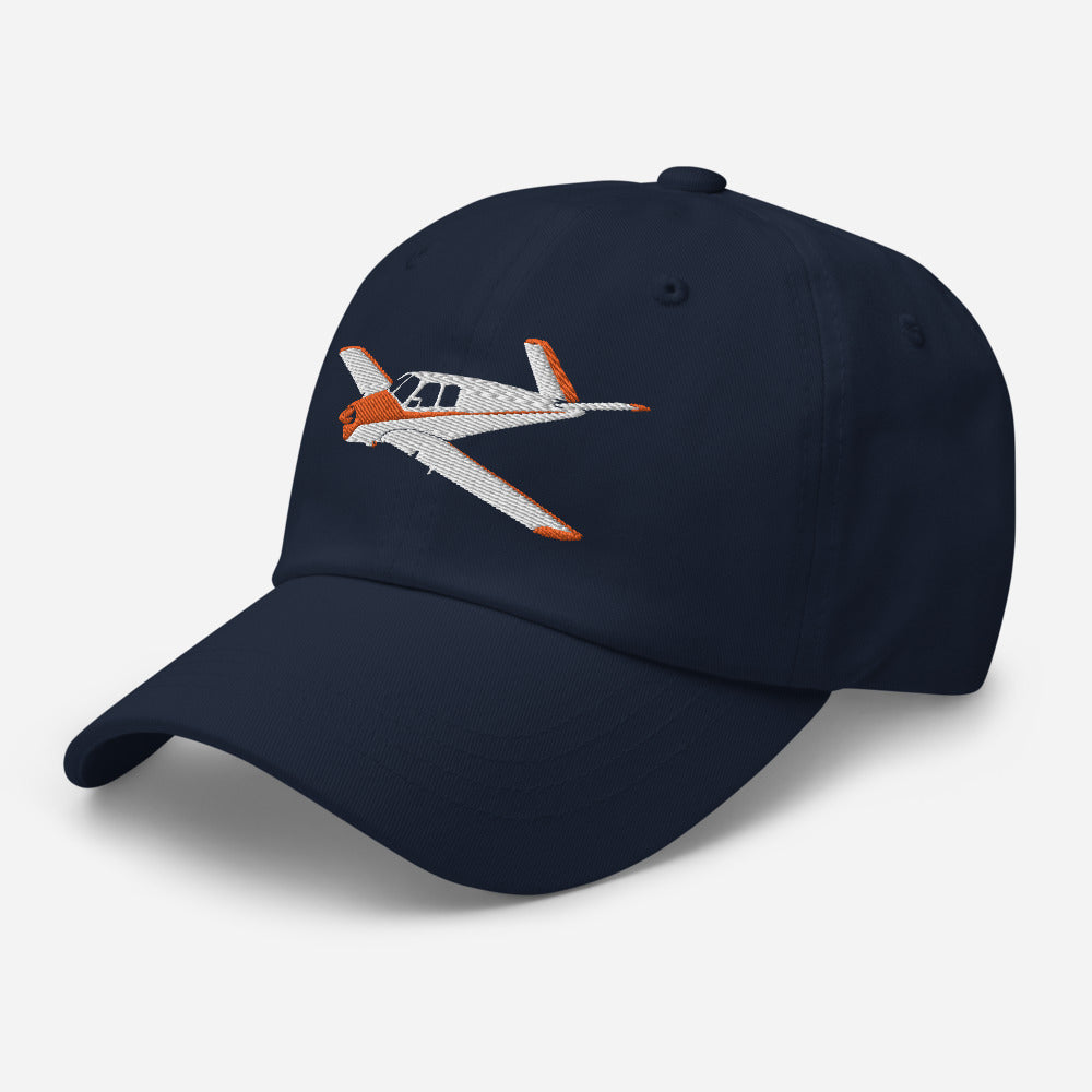 V-TAIL BONANZA Embroidered Chino cotton twill Aviation hat with adjustable buckle back