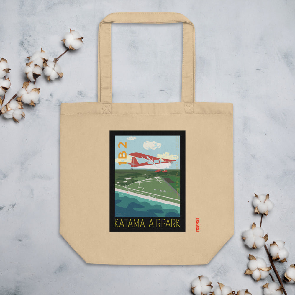 Katama Airpark, Martha's Vineyard - Vintage Aviation style Eco Tote Bag - CITABRIA