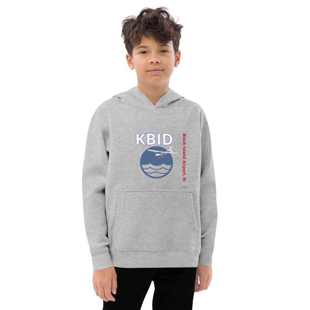 KBID Block Island Airport, RI Cessna 172 - Kids Fleece Hoodie