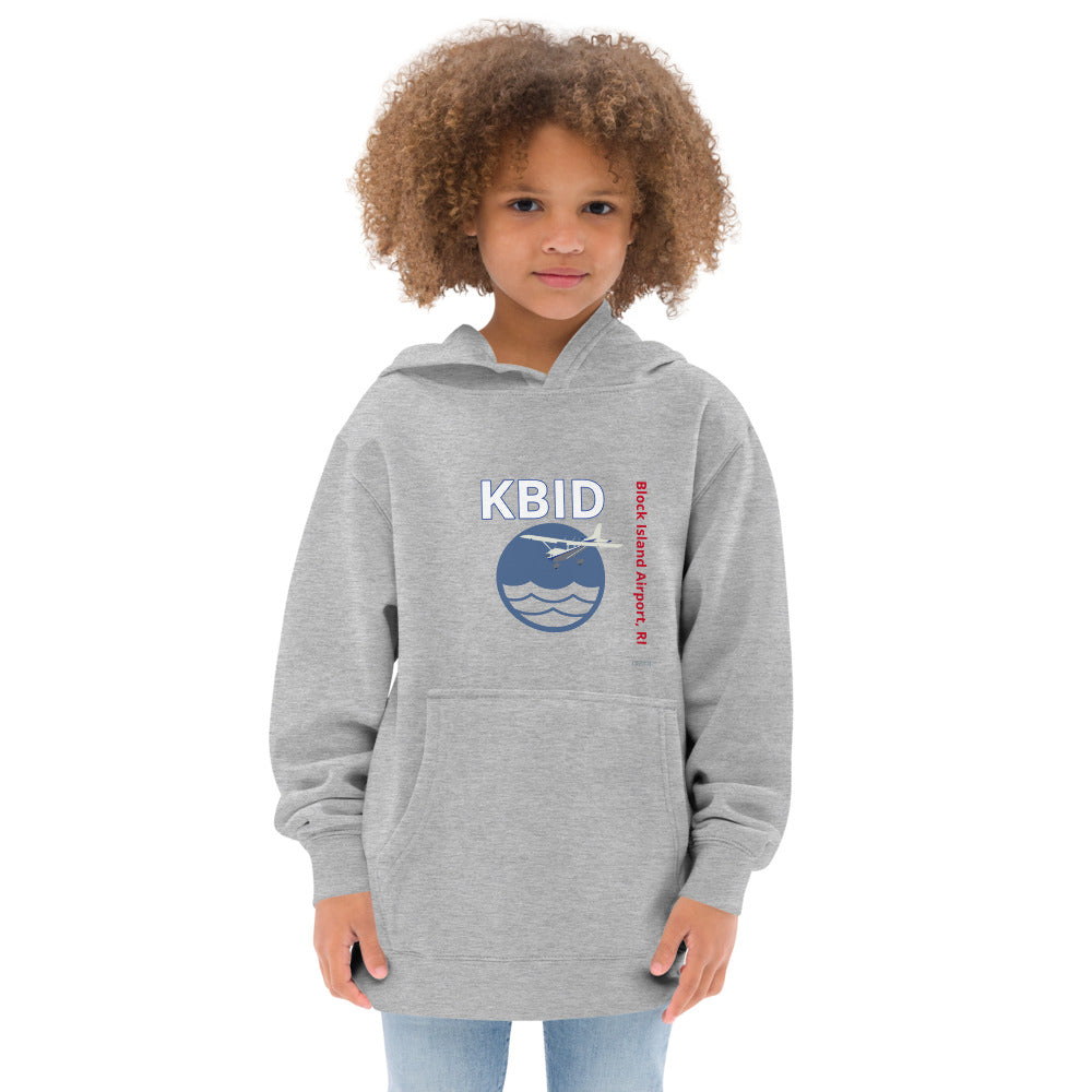 KBID Block Island Airport, RI Cessna 172 - Kids Fleece Hoodie