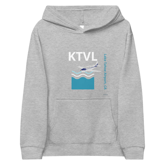 KTVL Lake Tahoe Retro Aviation Bonanza A36 Kids fleece hoodie