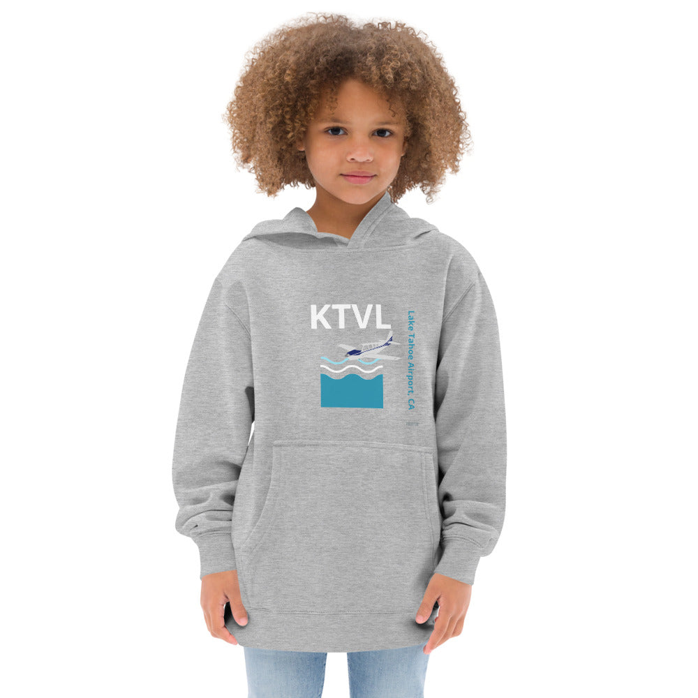 KTVL Lake Tahoe Retro Aviation Bonanza A36 Kids fleece hoodie