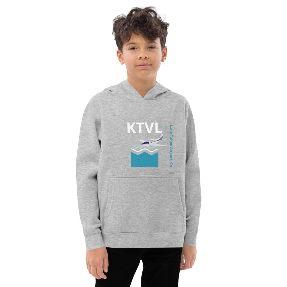 KTVL Lake Tahoe Retro Aviation Bonanza A36 Kids fleece hoodie