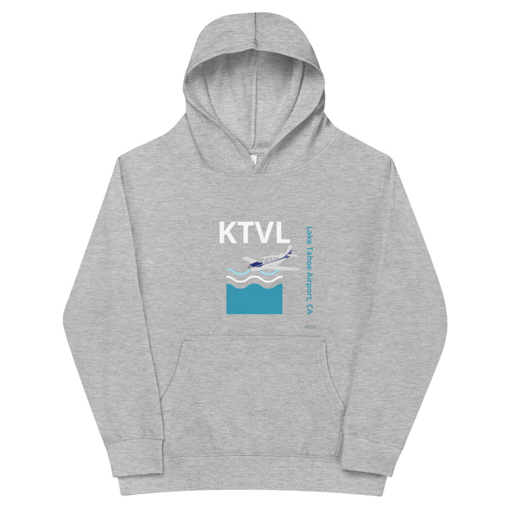 KTVL Lake Tahoe Retro Aviation Bonanza A36 Kids fleece hoodie