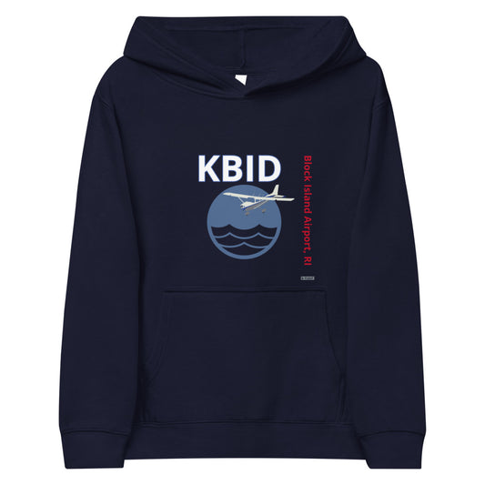 KBID Block Island Airport, RI Cessna 172 - Kids Fleece Hoodie