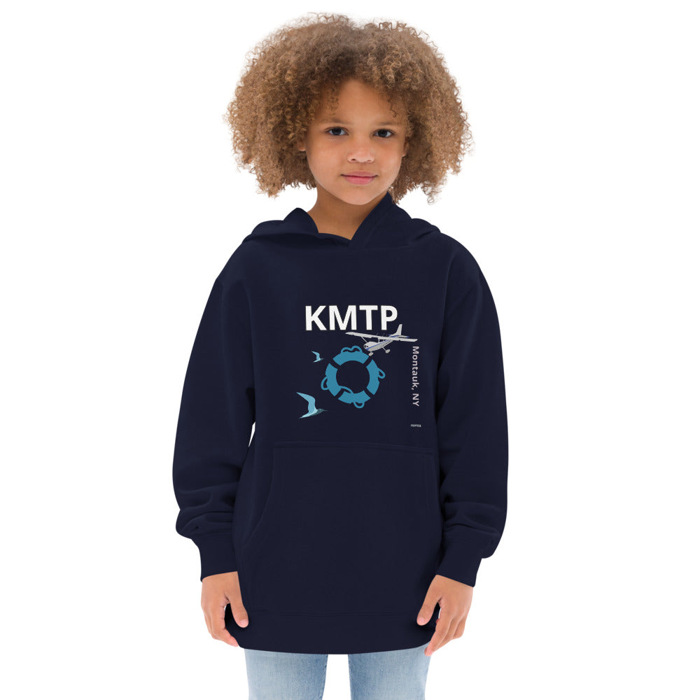 KMTP Montauk NY Cessna 172 Aviation Nautical Kids Fleece Hoodie