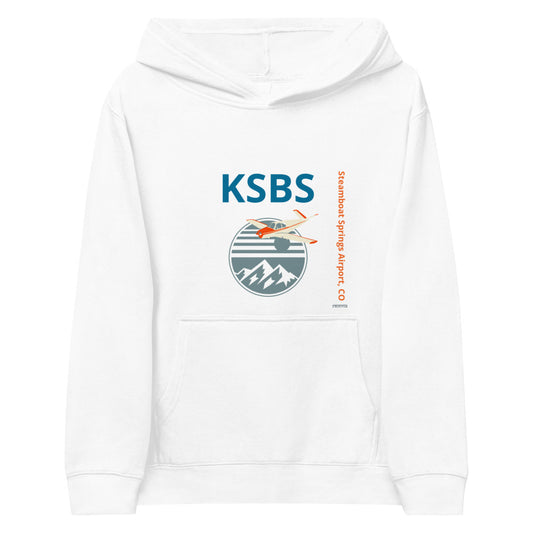KSBS Steamboat Springs Airport CO - VTail Bonanza Kids fleece hoodie