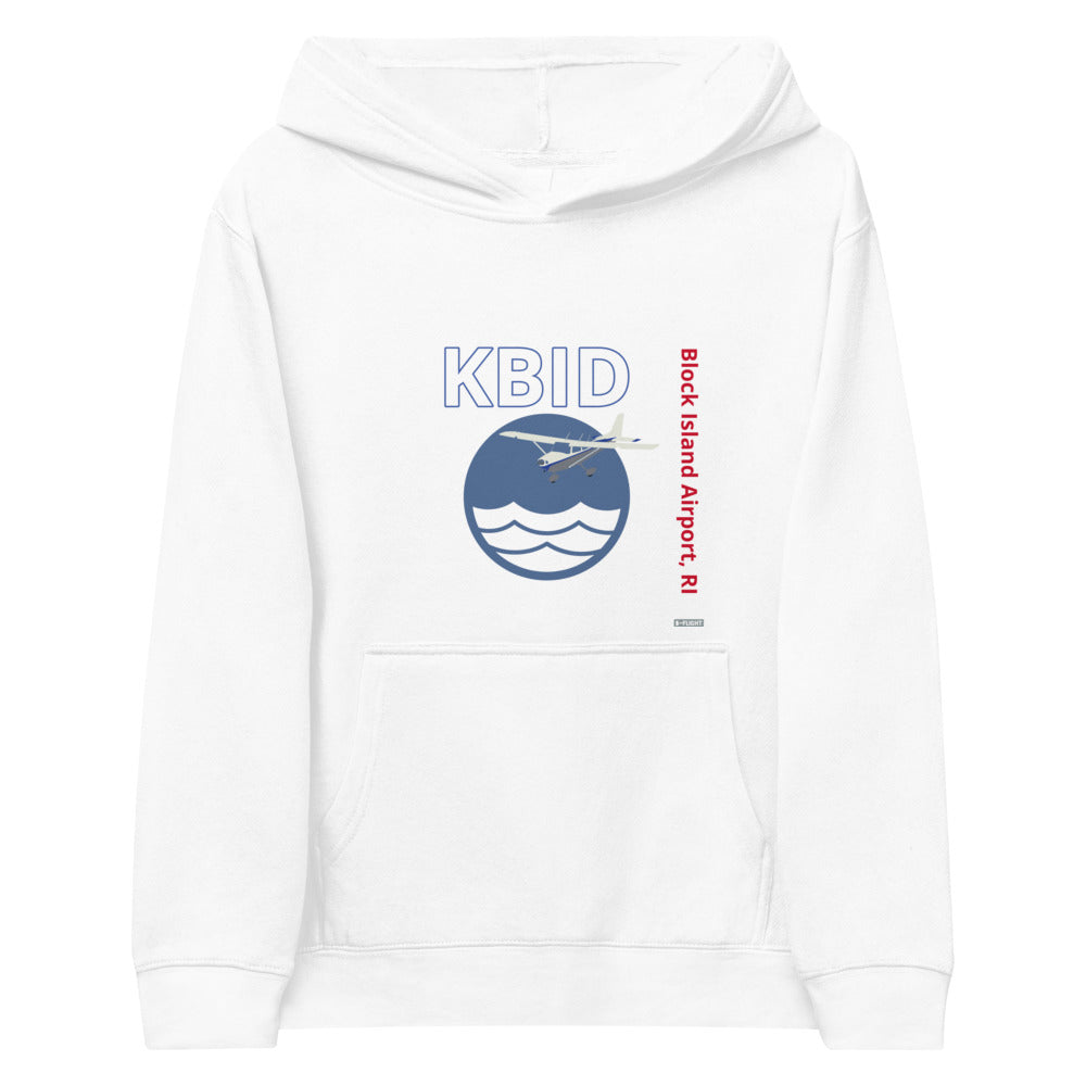 KBID Block Island Airport, RI Cessna 172 - Kids Fleece Hoodie