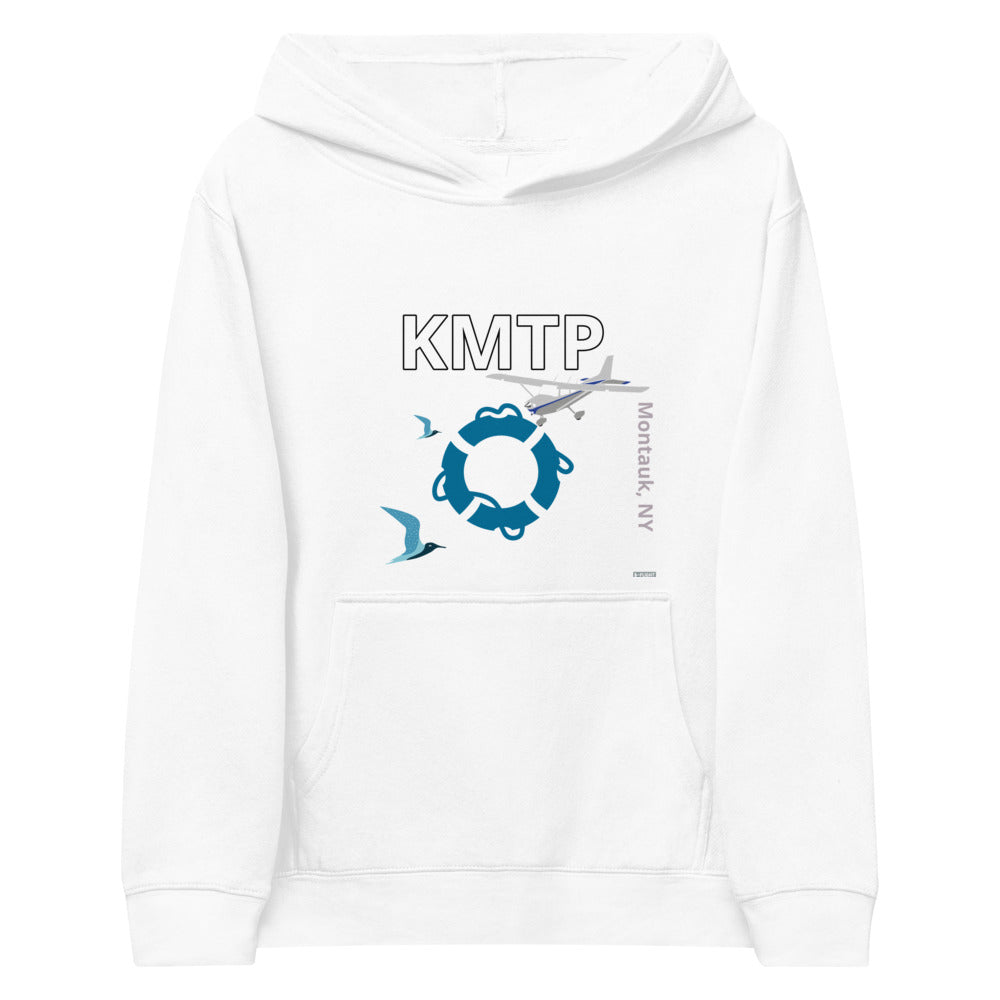 KMTP Montauk NY Cessna 172 Aviation Nautical Kids Fleece Hoodie