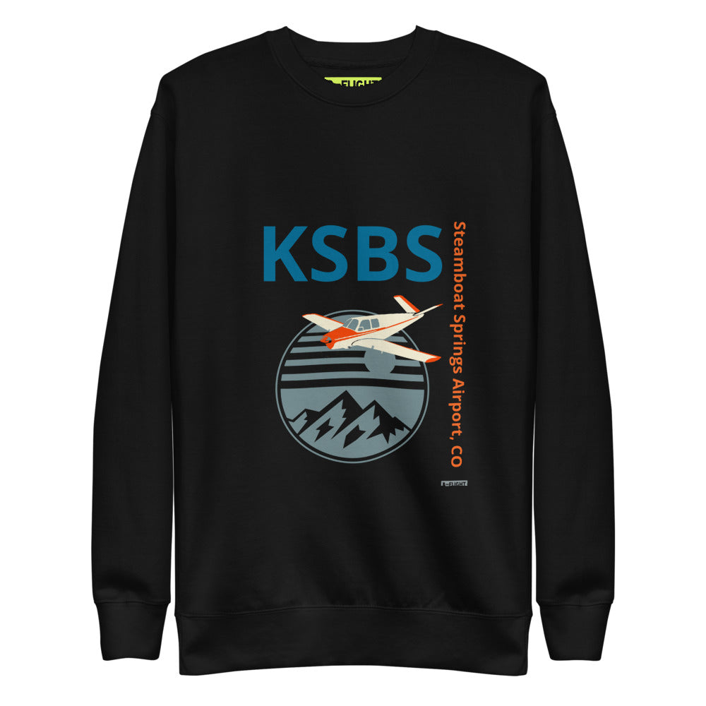 KSBS Steamboat Springs Airport, CO Unisex Fleece Pullover VTAIL Bonanza