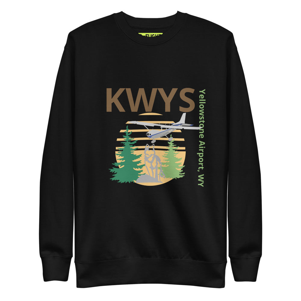 KWYS Yellowstone Airport, WY Retro Unisex Fleece Pullover - Cessna 172