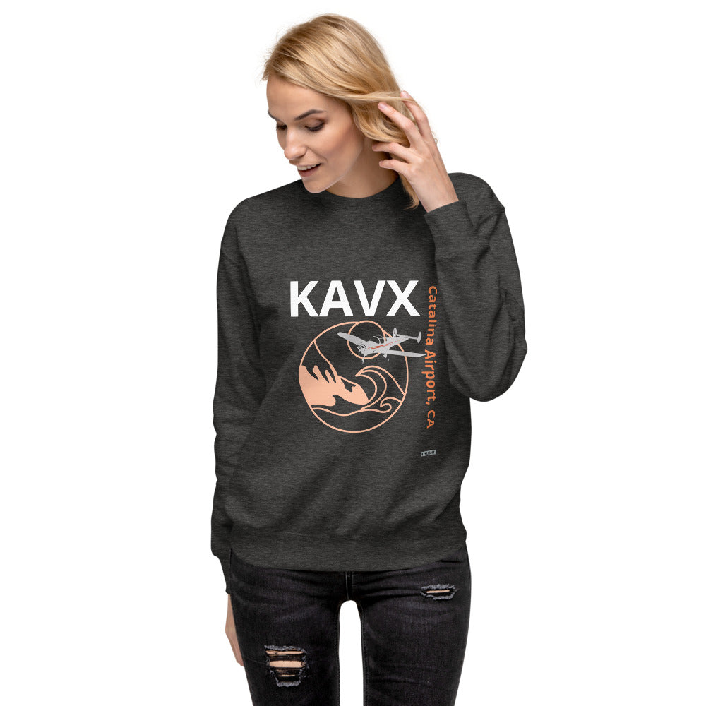 KAVX Catalina Airport, CA Retro Unisex Fleece Pullover - ErCoupe