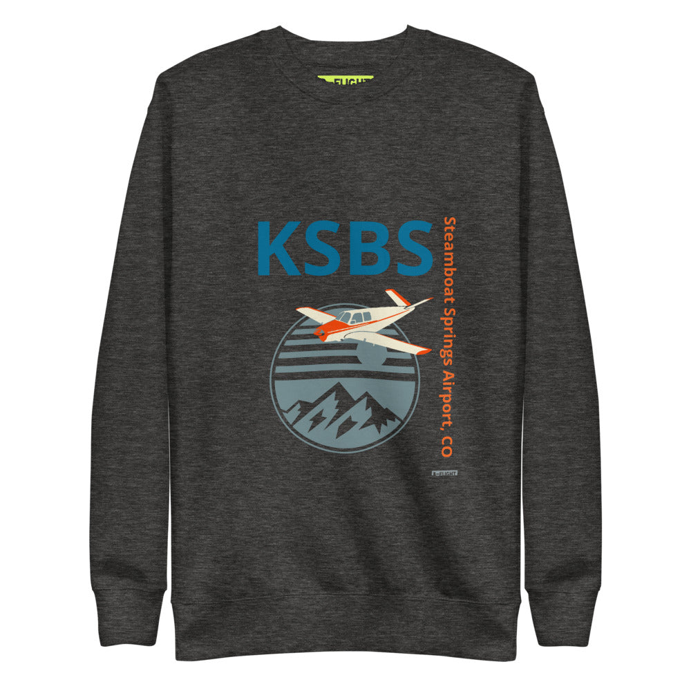 KSBS Steamboat Springs Airport, CO Unisex Fleece Pullover VTAIL Bonanza