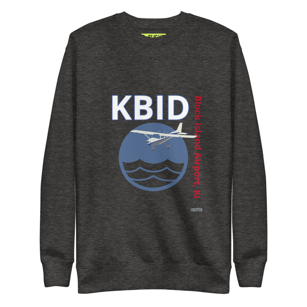 KBID Block Island Airport, RI - Retro Unisex Fleece Pullover Cessna 172