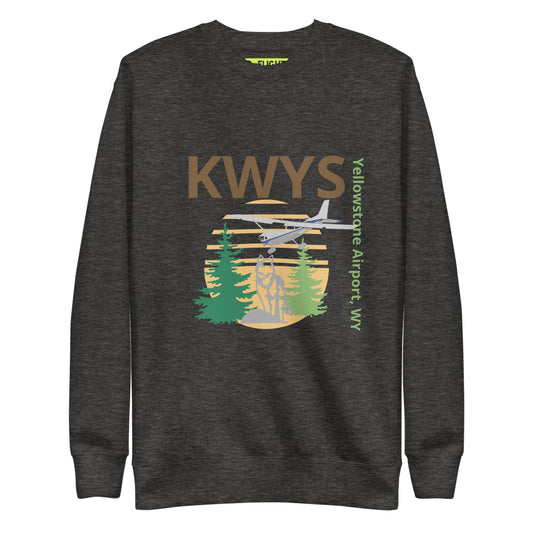 KWYS Yellowstone Airport, WY Retro Unisex Fleece Pullover - Cessna 172