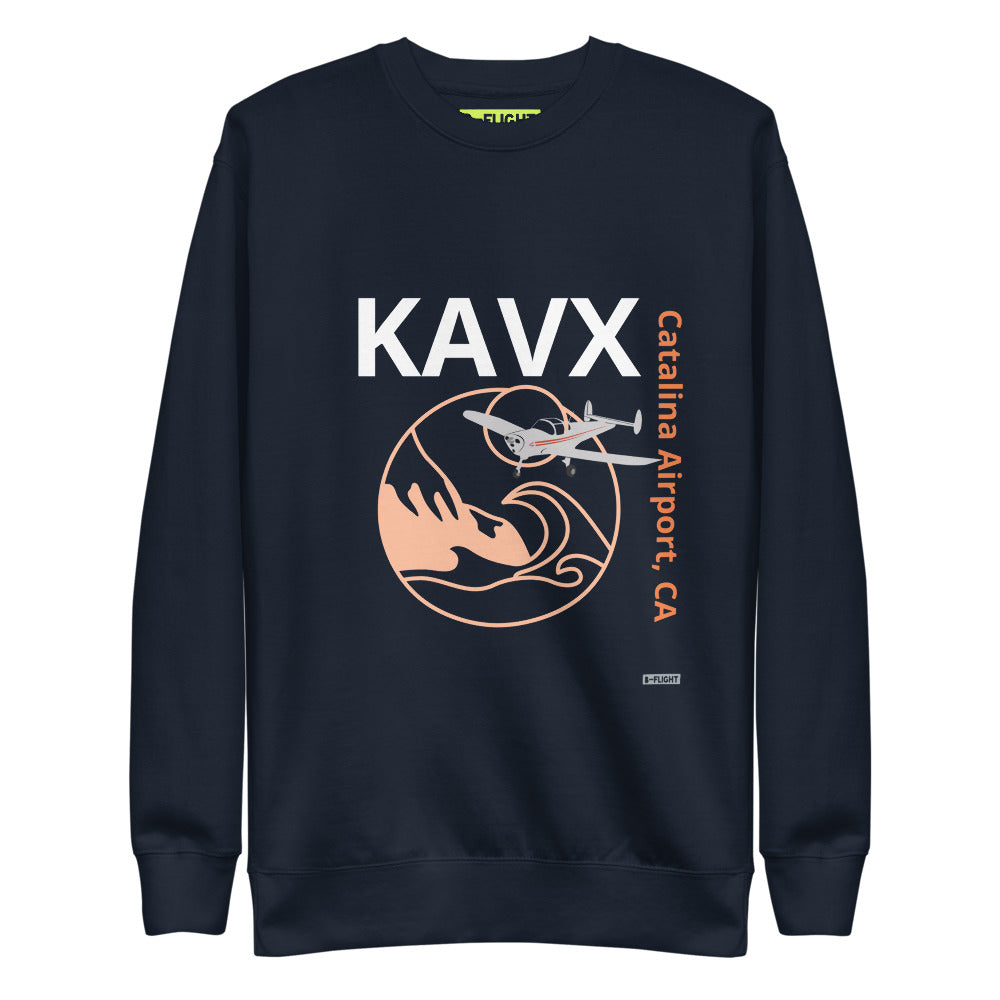 KAVX Catalina Airport, CA Retro Unisex Fleece Pullover - ErCoupe