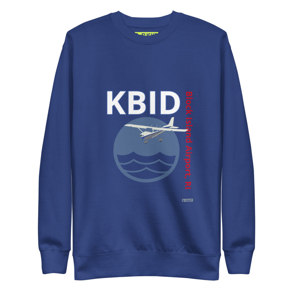 KBID Block Island Airport, RI - Retro Unisex Fleece Pullover Cessna 172