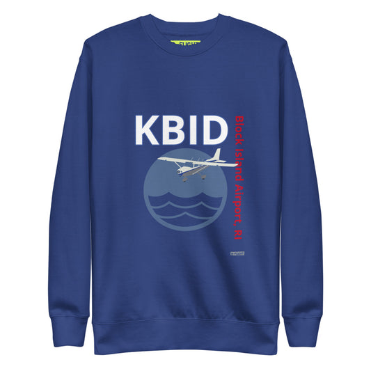 KBID Block Island Airport, RI - Retro Unisex Fleece Pullover Cessna 172