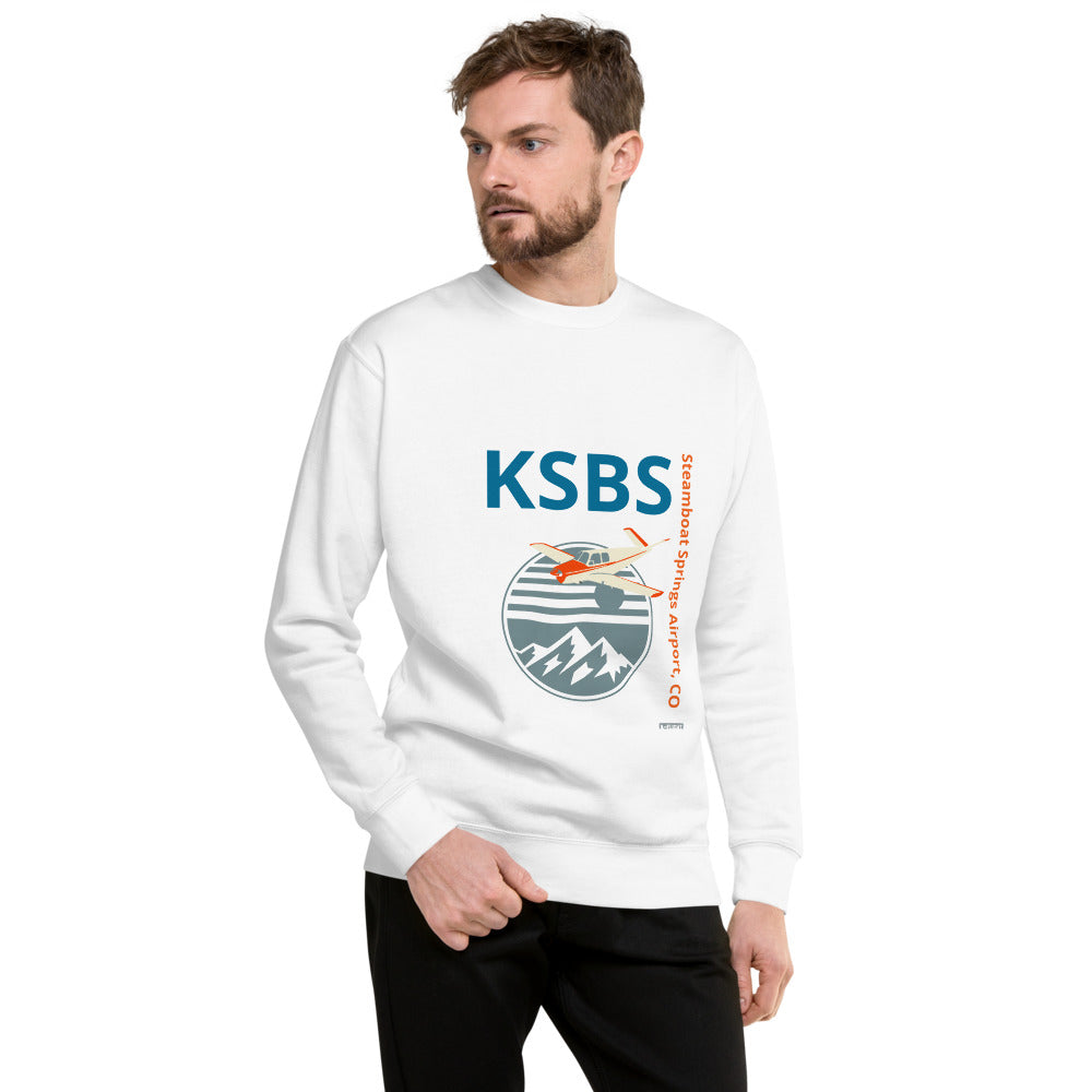 KSBS Steamboat Springs Airport, CO Unisex Fleece Pullover VTAIL Bonanza