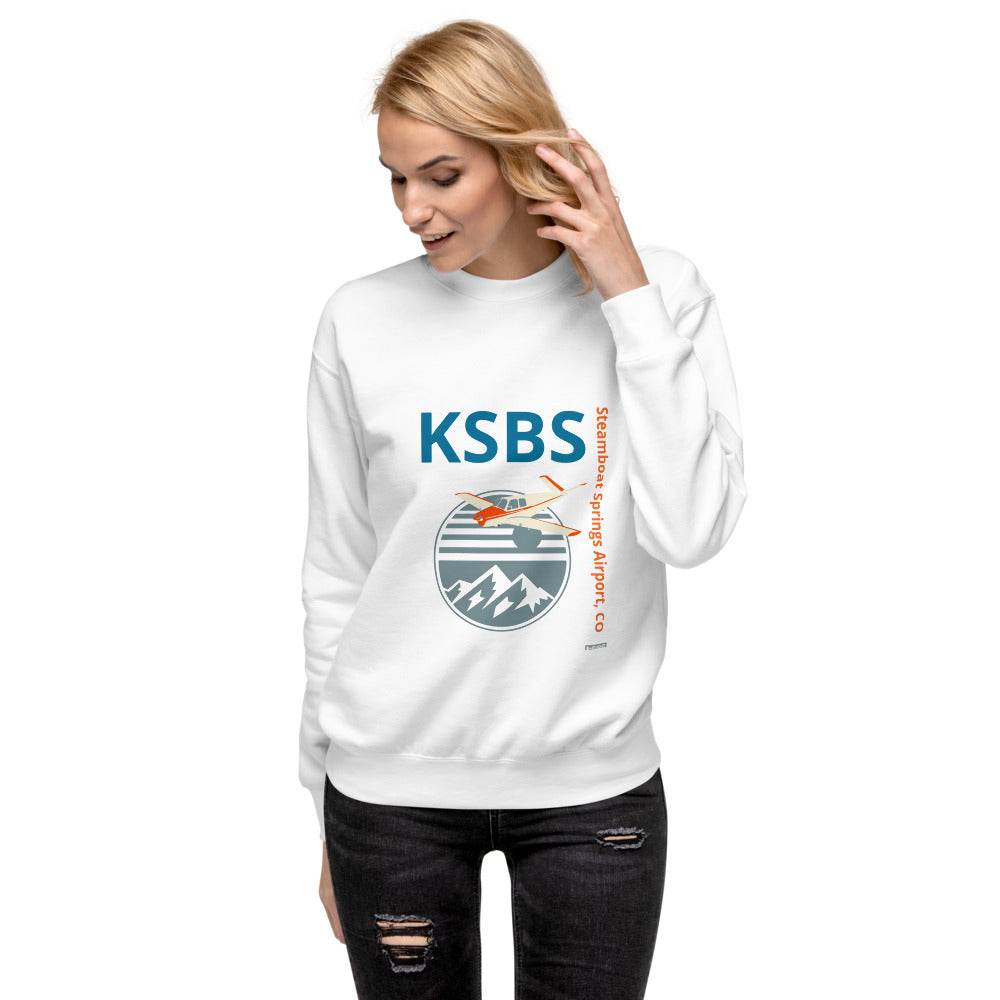 KSBS Steamboat Springs Airport, CO Unisex Fleece Pullover VTAIL Bonanza