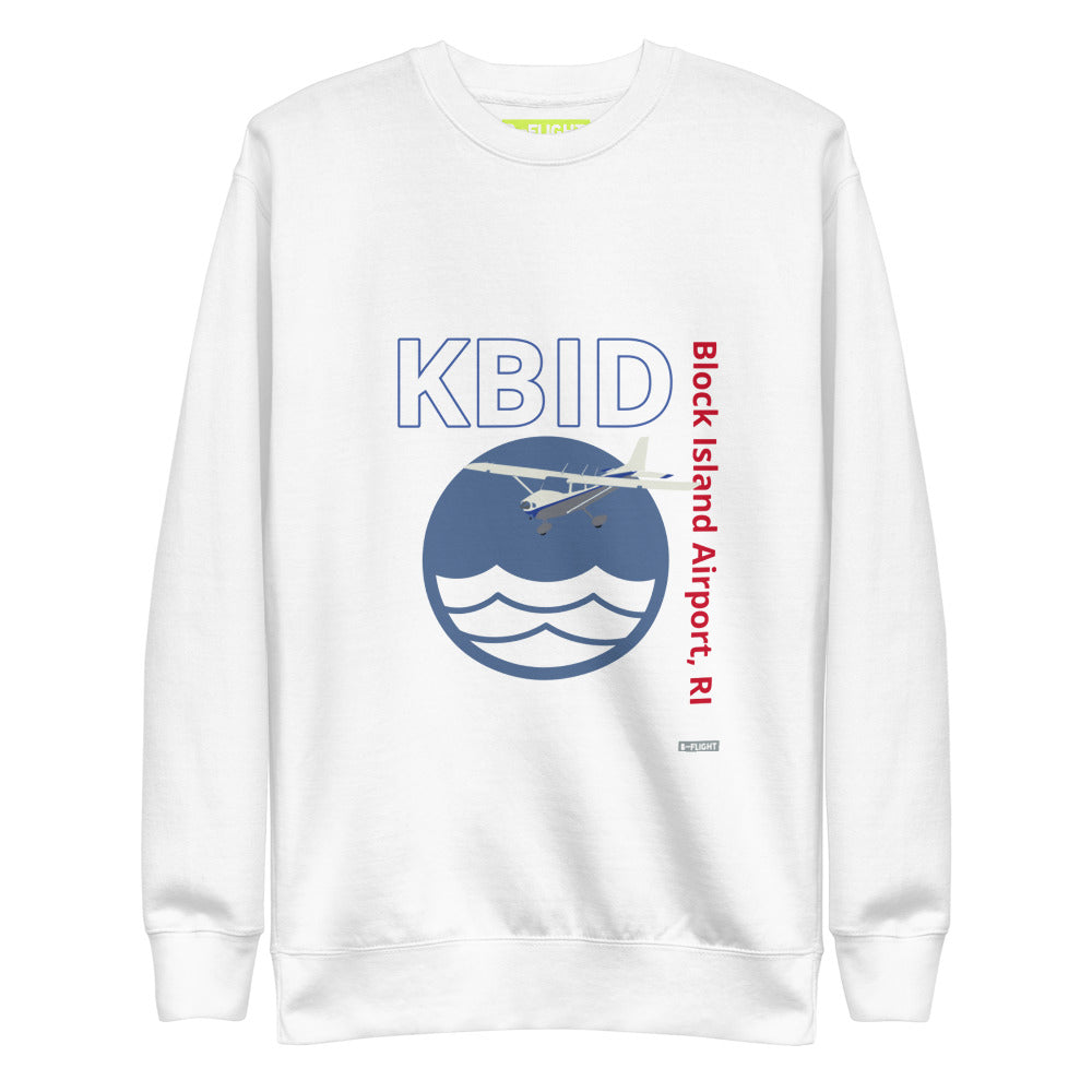 KBID Block Island Airport, RI - Retro Unisex Fleece Pullover Cessna 172