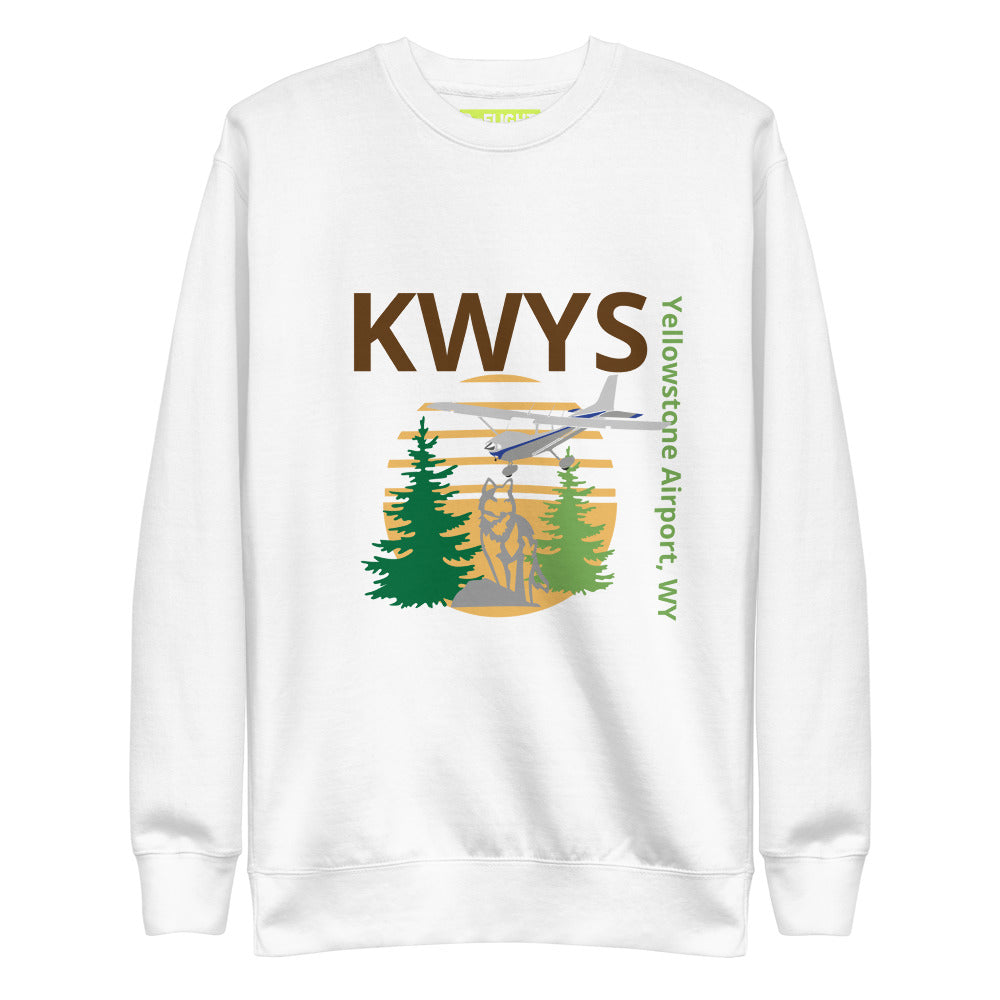 KWYS Yellowstone Airport, WY Retro Unisex Fleece Pullover - Cessna 172