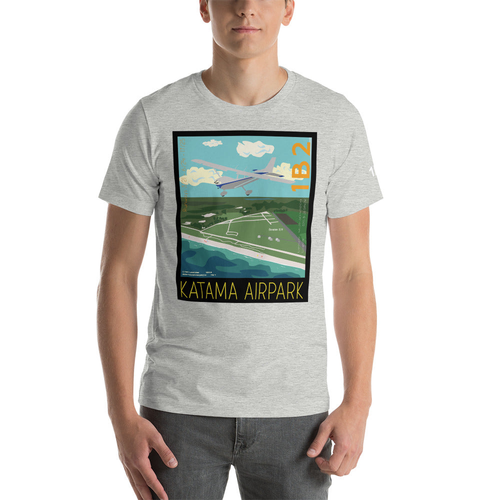 CESSNA 172 Skyhawk  Katama Airpark, Martha's Vineyard Vintage Short-sleeve unisex t-shirt - 1B2 Sleeve airport code