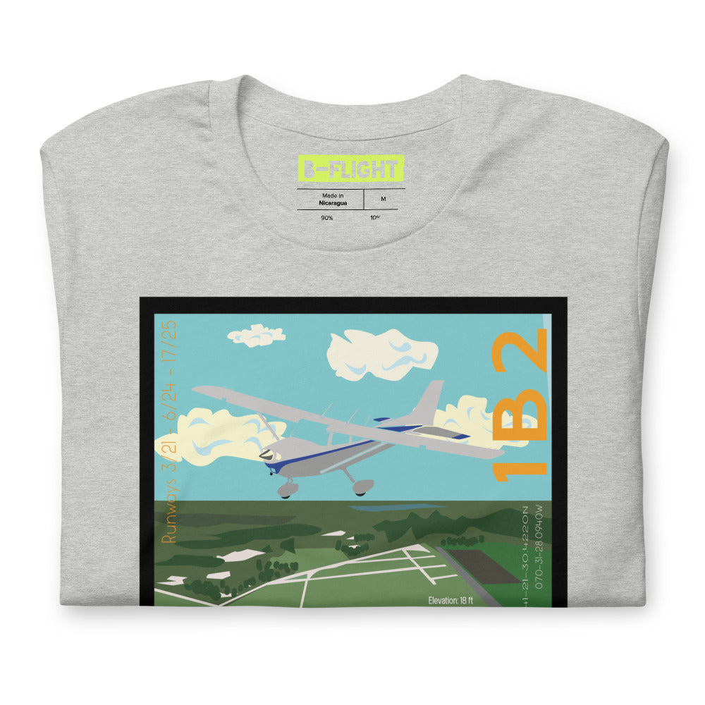 CESSNA 172 Skyhawk  Katama Airpark, Martha's Vineyard Vintage Short-sleeve unisex t-shirt - 1B2 Sleeve airport code