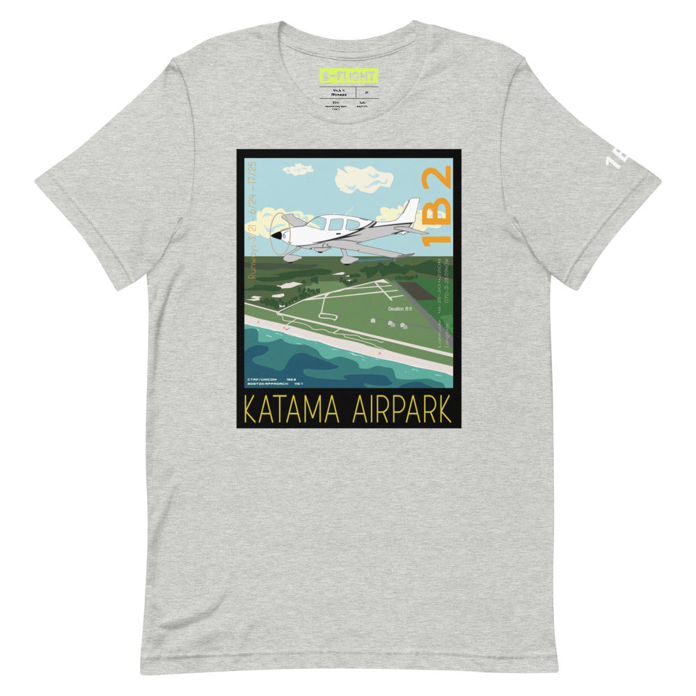 CIRRUS Katama Airpark, Martha's Vineyard Vintage Short-sleeve unisex t-shirt - 1B2 Sleeve airport code