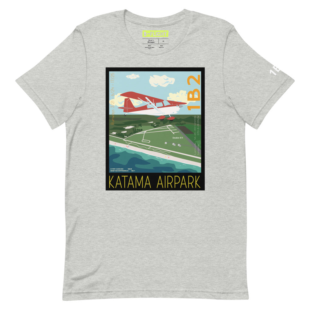 CITABRIA Katama Airpark, Martha's Vineyard Vintage Short-sleeve unisex t-shirt - 1B2 Sleeve airport code