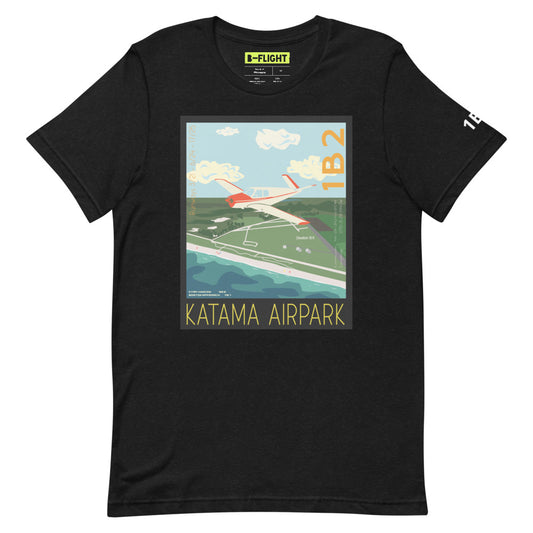 V-TAIL BONANZA Katama Airpark, Martha's Vineyard - Vintage Short-Sleeve Unisex Tee shirt - 1B2 Sleeve airport code