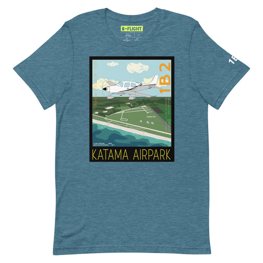 CIRRUS Katama Airpark, Martha's Vineyard Vintage Short-sleeve unisex t-shirt - 1B2 Sleeve airport code