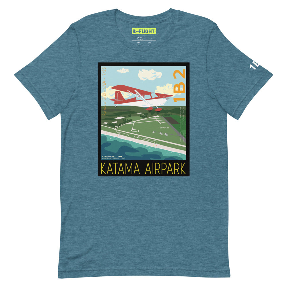 CITABRIA Katama Airpark, Martha's Vineyard Vintage Short-sleeve unisex t-shirt - 1B2 Sleeve airport code